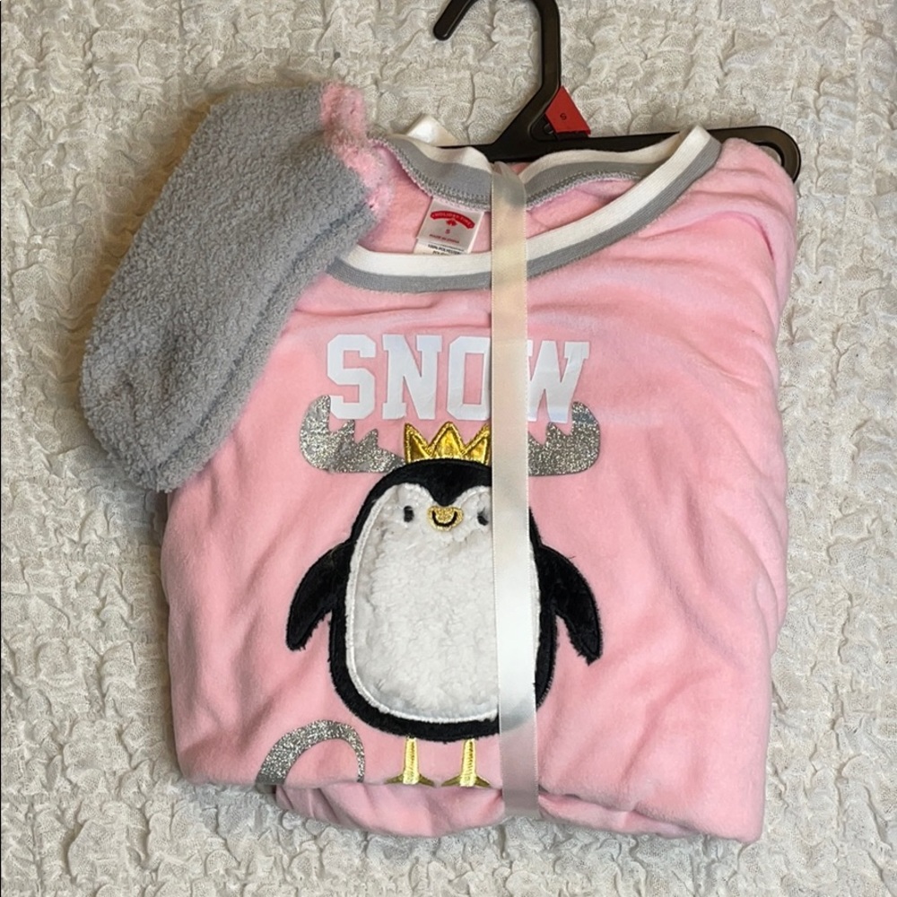 Adorable Fuzzy Penguin Adult Pajama Set